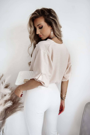 Beżowa koszula damska z rękawem 3/4 HAWAII MOVE