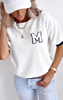 Biała bluza damska z litera M MONROE