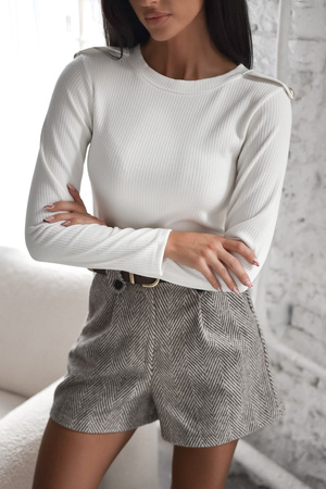 Biała dopasowana bluzka damska MILAGROS