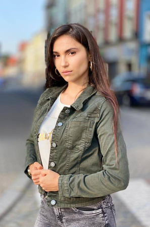 Kurtka, katana KHAKI zielona, JEANS FOR NOW, zapinana na guziki