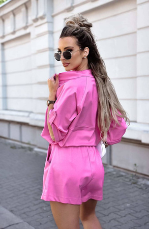 Fuksjowy komplet damski spodenki i bluza XANA LEMONE