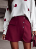 Bordowe szorty damskie spódnico-spodenki MONIQUE