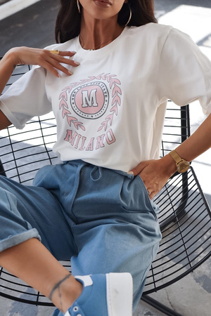 Biały T-shirt damski MILANO