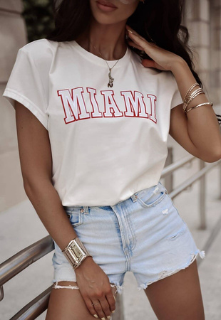 Biały T-shirt damski MIAMI