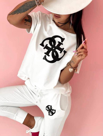 Luźna bluzka GG w kolorze białym