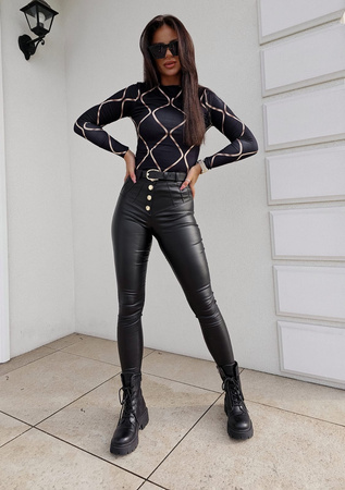 Elastyczna dopasowana bluzka damska we wzory TIME SKIN