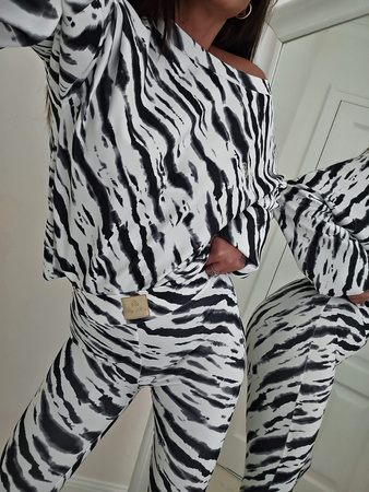 Biało-czarny komplet damski ZEBRA ACTIVE