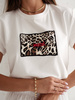 Biały T-shirt damski MOOD LEOPARD