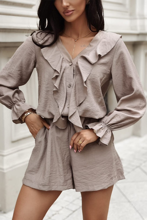 Mokka komplet damski koszula i spodenki XANA SPRING