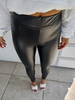 Czarne legginsy damskie z imitacji skóry  LEATHER 
