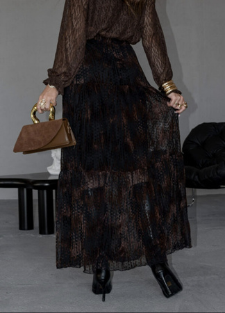 Czarno brazowa spódnica damska we wzory SIMPLY