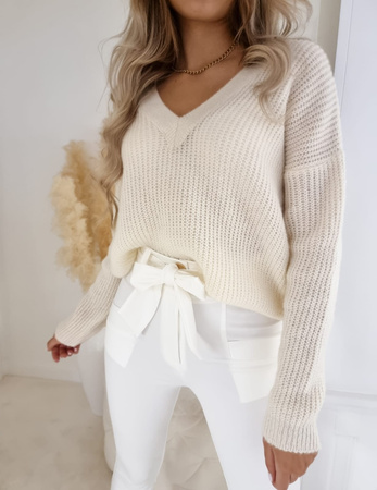 Śmietanowy sweter damski NAKED ECRU