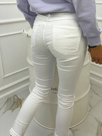 Białe spodnie damskie rurki WHITE SKINNY