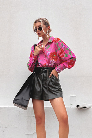 Kolorowa  luźna koszula damska w kwiecisty print  SIMPLY