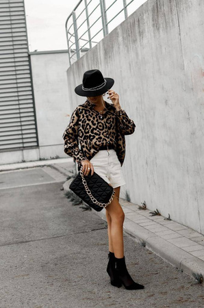 Luźna koszula damska w panterkę SIMPLY STYLE