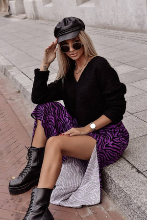 Czarny moherowy sweter damski LADY BLACK