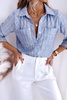 Niebieska koszula damska z regulowanym rękawem DIANA