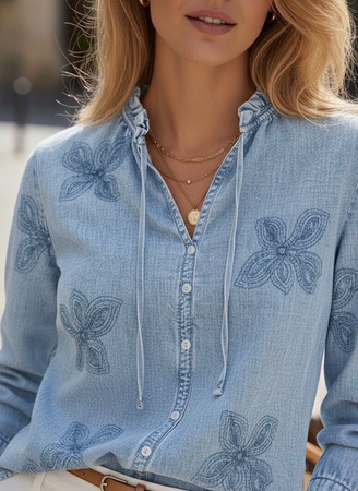 Niebieska jeansowa bluzka damska ALEX