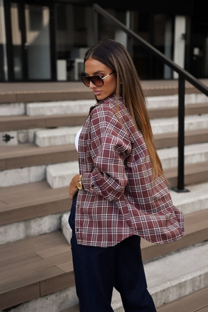 Brązowa koszula damska w kratę TEDDY BEAR