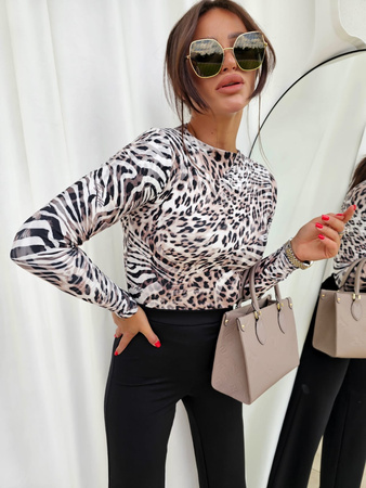 Elastyczna dopasowana bluzka damska ANIMAL SKIN