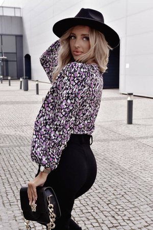 Bluzka damska we wzory z gorsetową częścią XANA AMANDA