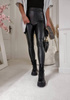 Czarne legginsy damskie z imitacji skóry  LEATHER 