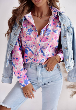 Kolorowa koszula damska w kwiecisty wzór LUNA