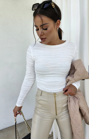  Biała elastyczna dopasowana bluzka damska NELLY 