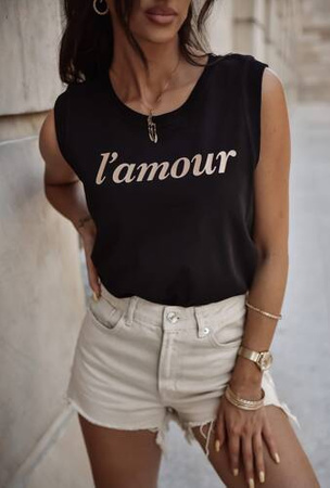 Czarny T-shirt  damski AMOUR