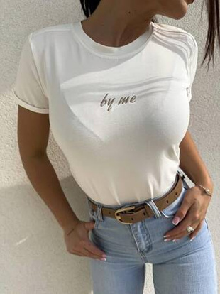 Ecru T-shirt damski  MOHITO. 