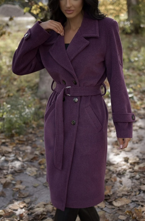 Śliwkowy  płaszcz damski   XANA AUTUMN