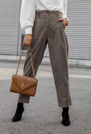 Brązowo-czarne spodnie damskie ISANA