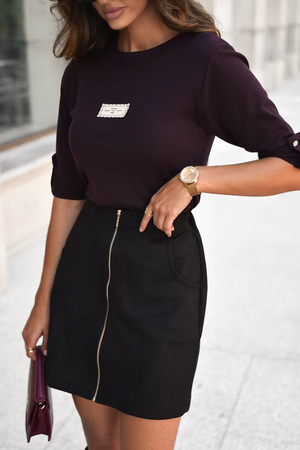  Śliwkowa  dopasowana bluzka  damska  LONG 